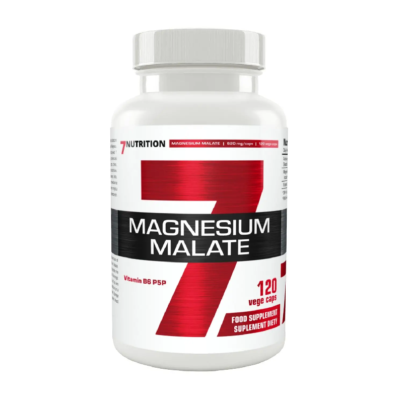7Nutrition Magnesium Malate 120vkaps - Magnez na skurcze, stres i energię