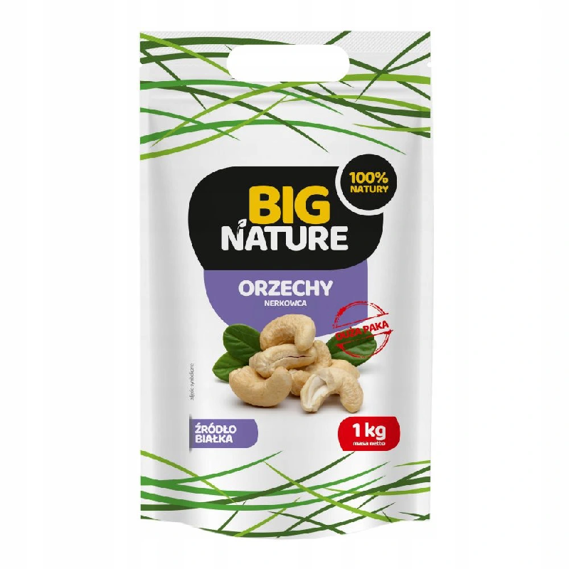 Big Nature Orzechy Nerkowca 1000g - Zdrowa Przekąska