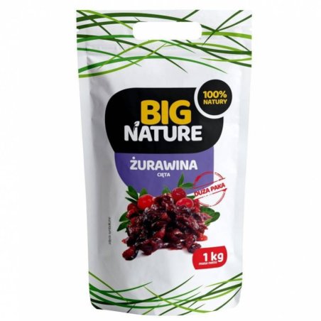 Big Nature Żurawina Suszona Cięta 1000g - Zdrowa przekąska