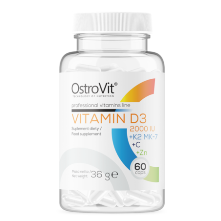 OstroVit Vitamin D3 + K2 + C + Cynk - Wzmocnij Odporność i Kości!