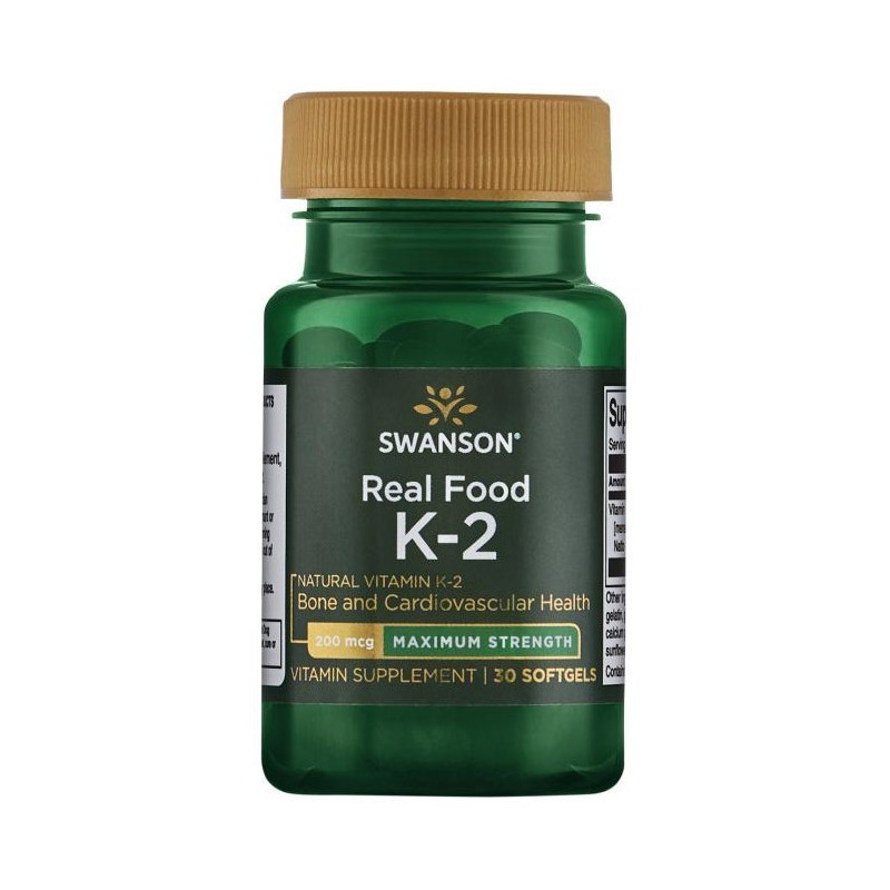 Swanson Vitamin K2 200mcg 30 softgels - Witamina K2 dla mocnych kości