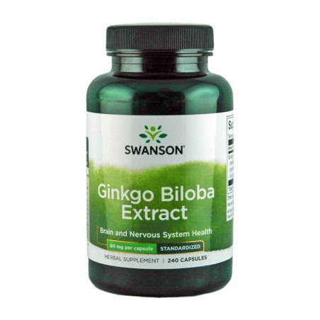 Swanson Ginkgo Biloba Extract 60mg 240 kaps. - Pamięć i Koncentracja