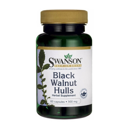 Swanson Black Walnut Hulls 500mg 60kaps - Wsparcie odporności
