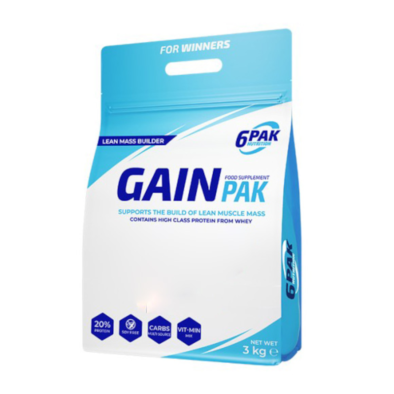 6PAK Gain Pak 3000g - Gainer na Masę Mięśniową | biotechsklep.pl