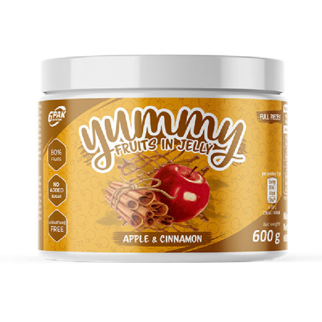 6PAK Yummy Fruits in Jelly Jabłko-Cynamon 600g - Frużelina Bez Cukru