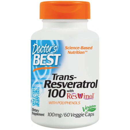 Doctor's Best Trans-Resveratrol 100mg 60vkaps - Zdrowe Serce