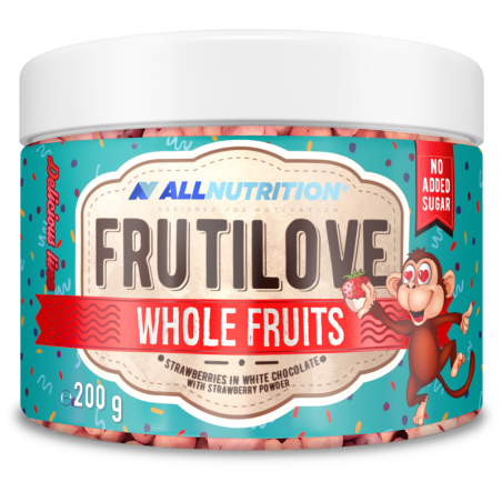 ALLNUTRITION Frutilove Truskawka w Białej Czekoladzie 200g - Zdrowa Przekąska