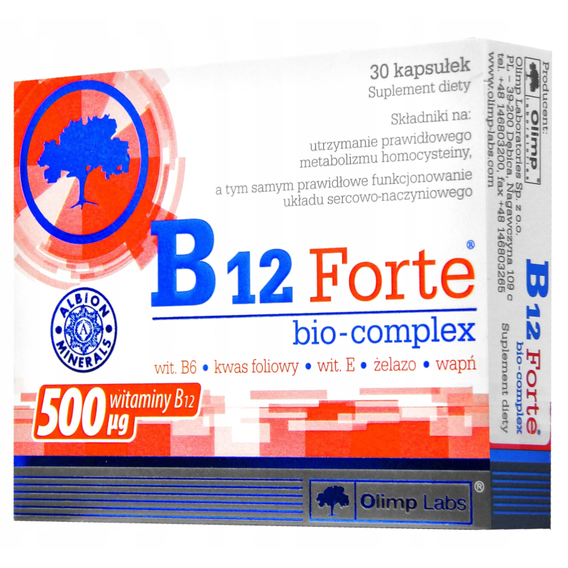 Olimp B12 Forte - Witamina B12, B6, Kwas Foliowy, Żelazo