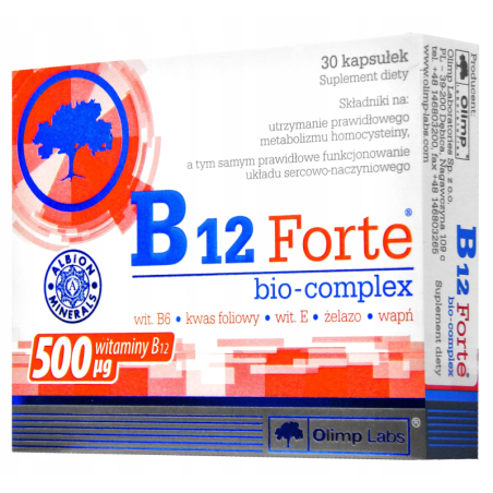Olimp B12 Forte - Witamina B12, B6, Kwas Foliowy, Żelazo