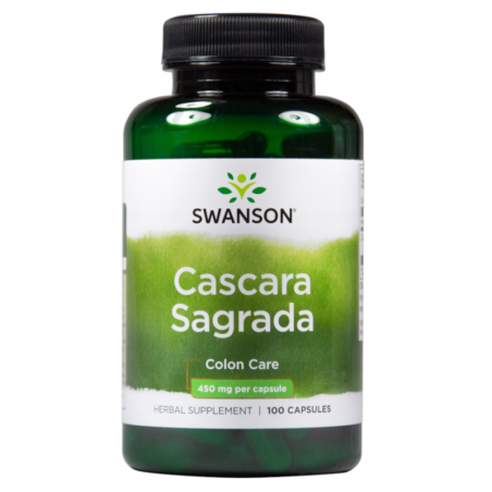 Swanson Cascara Sagrada 450mg 100 kapsułek - Wsparcie Trawienia