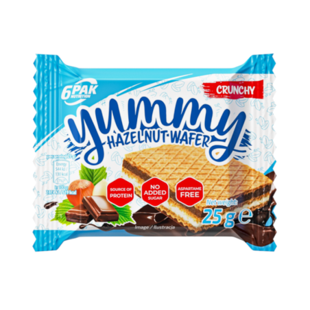 6PAK Yummy Hazelnut Wafer - Wysokobiałkowy Baton 25g