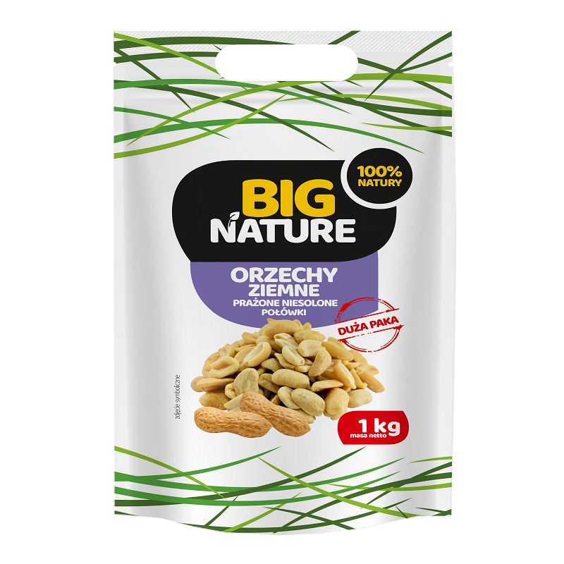 Big Nature Orzechy Ziemne Niesolone 1000g - Zdrowa Przekąska