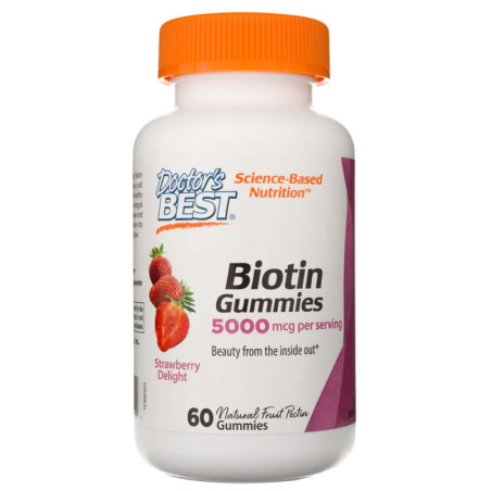 Doctor's Best Biotin 5000mcg Żelki - Włosy, Skóra, Paznokcie