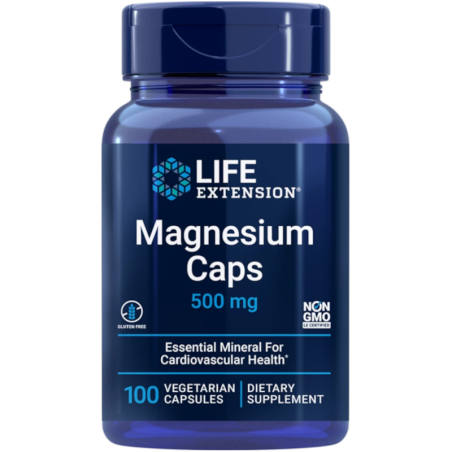 Life Extension Magnesium 500mg - 100 kapsułek wege | Suplement na skurcze i stres