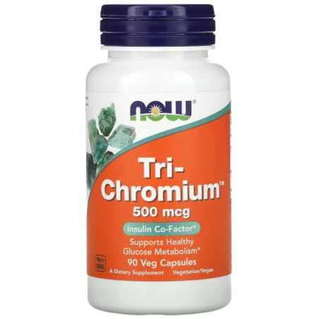 NOW Foods Tri-Chromium 500mcg 90vkaps - Kontrola apetytu i metabolizm