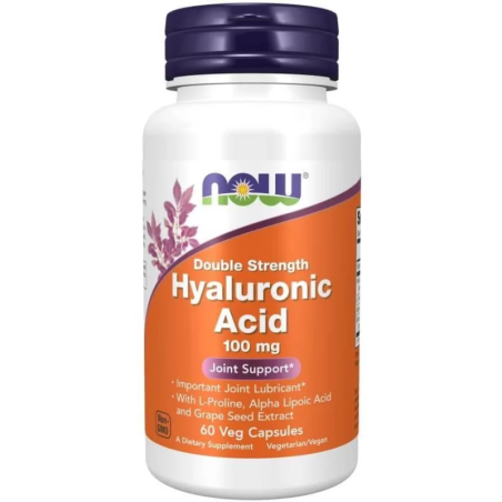 NOW Foods Hyaluronic Acid 100mg 60vkaps - Regeneracja Stawów