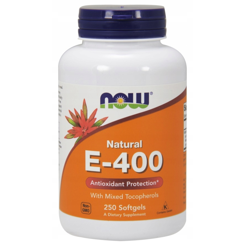 NOW Foods Witamina E-400 Natural 250 Softgels - Witamina Młodości