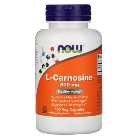 NOW Foods L-Carnosine 500mg 50vkaps - Antyoksydant dla zdrowia