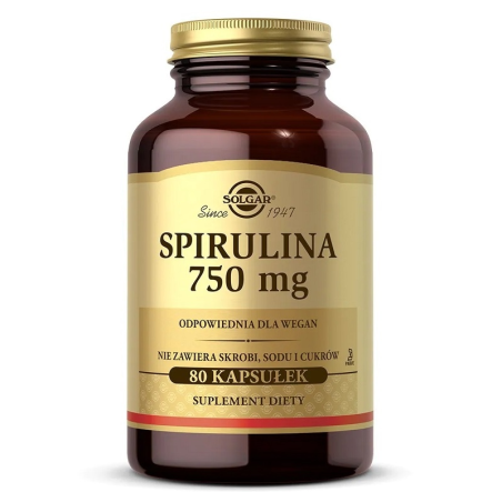 Solgar Spirulina 750mg - Wsparcie trawienia i energii