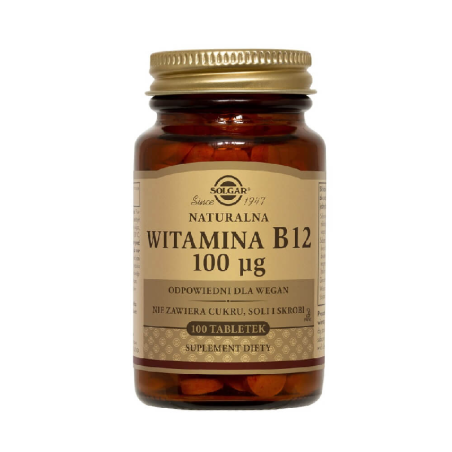 Solgar Witamina B12 100μg 100tab - Wsparcie dla układu nerwowego