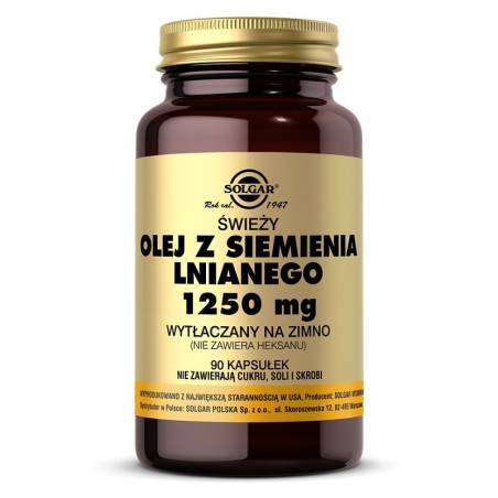 Solgar Olej z Siemienia Lnianego 1250mg 90kaps - Omega 3 6 9