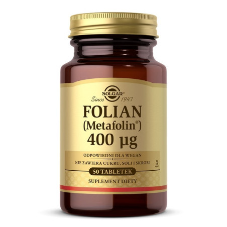 Solgar Folian (Metafolin®) 400µg - Kwas Foliowy dla Kobiet