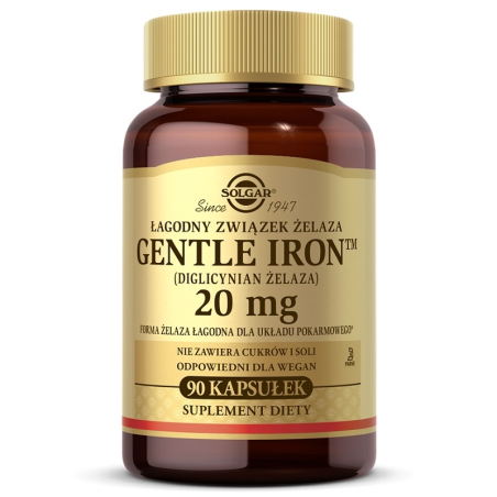 Solgar Gentle Iron 20mg - Żelazo w kapsułkach | Biotechsklep.pl