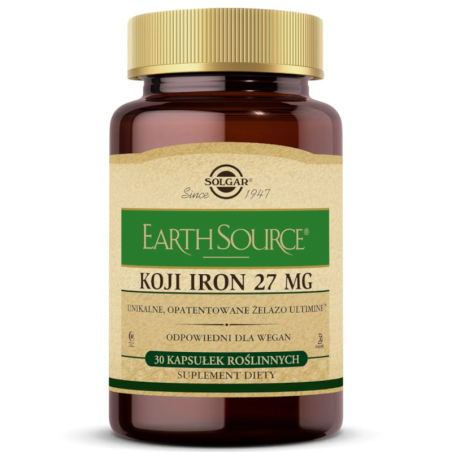 Solgar Earth Source Koji Iron 27mg 30 kaps - Żelazo dla Kobiet w Ciąży