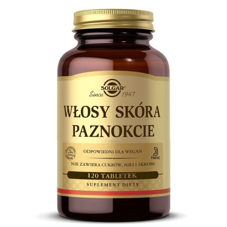 Solgar Włosy Skóra Paznokcie 120tab - Kompleks na Urodę