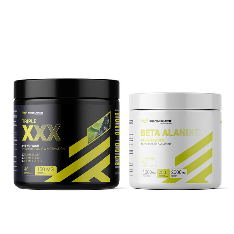 PROMAKER Tripple XXX + Beta-Alanine Zestaw Przedtreningowy