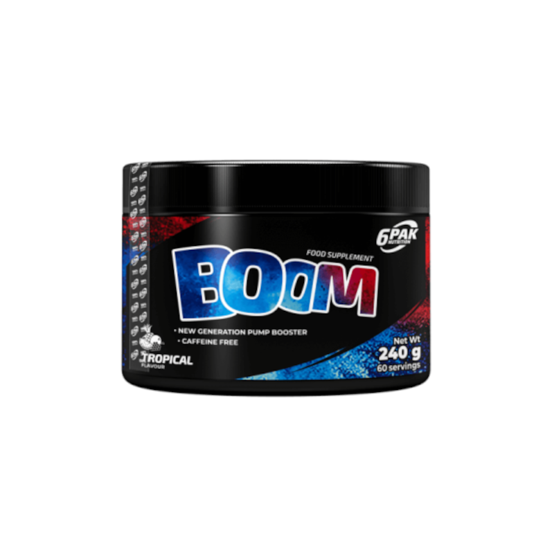 6PAK Nutrition Boom Tropikalny - Przedtreningówka bez kofeiny