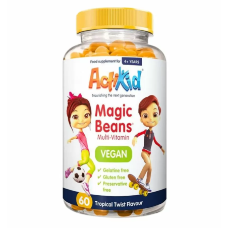 ActiKid Magic Beans Multi-Vitamin Tropikalne 60 żelek - Witaminy dla dzieci na odporność i rozwój