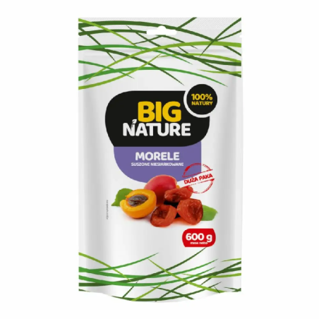 Big Nature Morele Suszone Niesiarkowane 600g - Zdrowa Przekąska