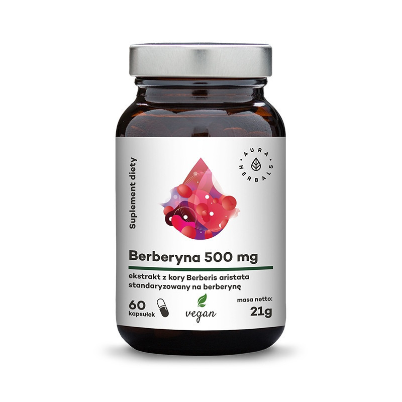 Berberyna Aura Herbals 500mg 60kaps - Wsparcie odchudzania i metabolizmu glukozy