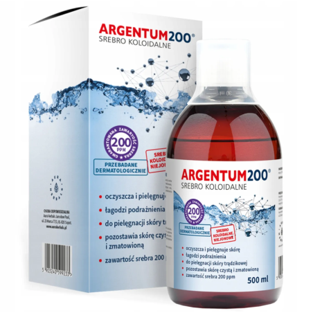 Aura Herbals Argentum Srebro Koloidalne 25ppm 500ml - Tonik na skórę, włosy i paznokcie