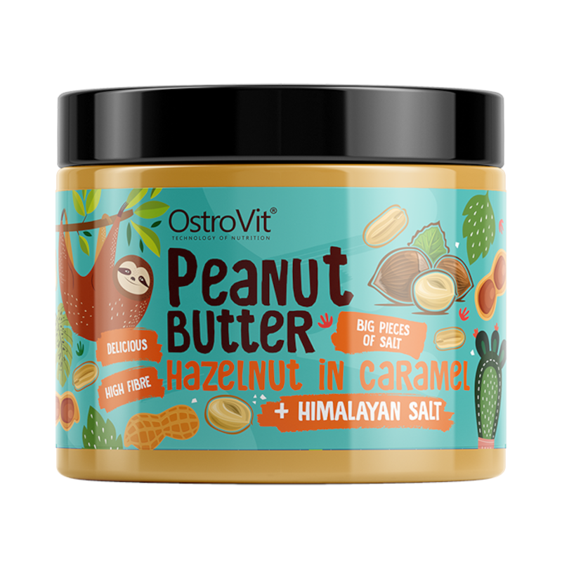 OstroVit Peanut Butter Hazelnut Caramel Salt 500g - Zdrowe Masło Orzechowe