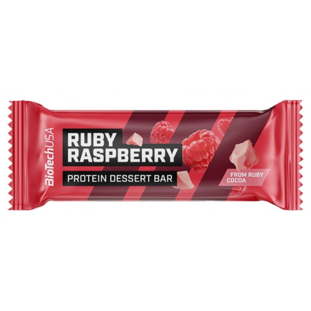 BioTechUSA Protein Dessert Bar Rubinowa Malina 50g - Baton Proteinowy