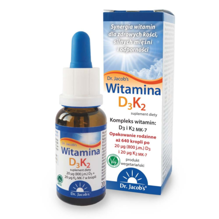 Dr. Jacob's D3 K2 20ml - Witamina D i K dla mocnych kości i odporności