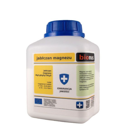 Biomus Jabłczan Magnezu 250g - Magnez na skurcze i stres
