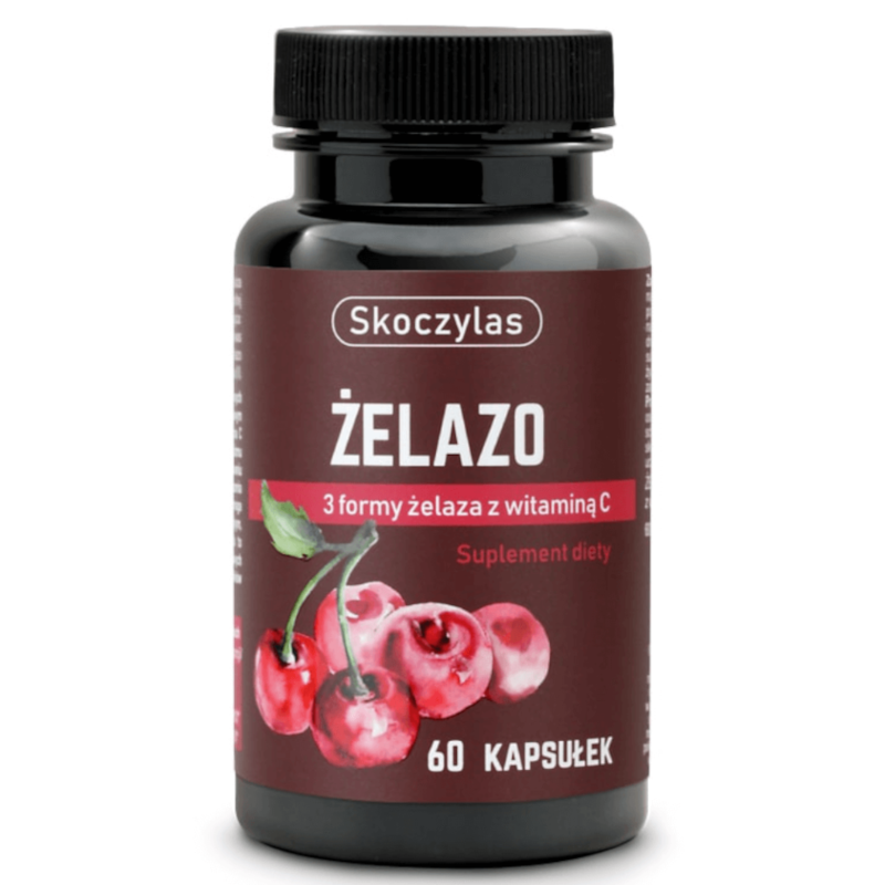 Skoczylas Żelazo 3 formy z Witaminą C 60 kaps - Uzupełnij niedobory żelaza