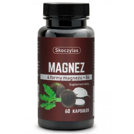Skoczylas Magnez + B6 Czarna Rzepa 60kaps - Suplement na Stres i Skurcze
