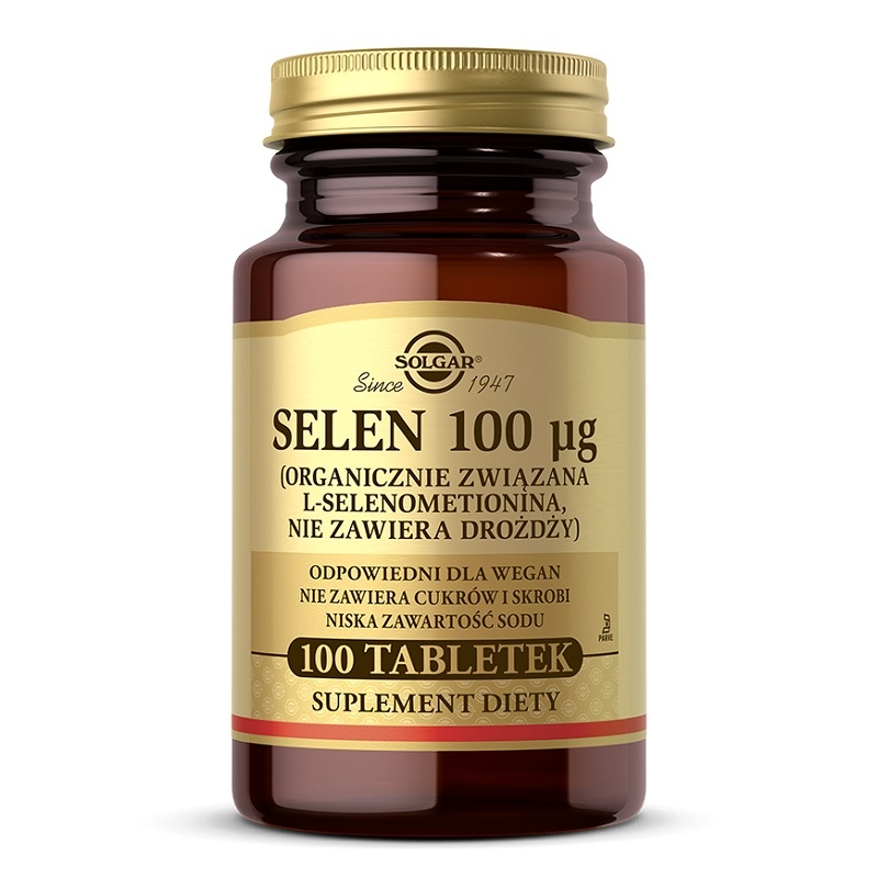 Solgar Selen 100mcg 100tab - wsparcie odporności i tarczycy