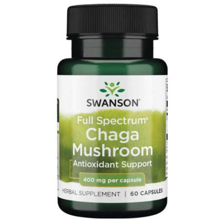 Swanson Chaga Mushroom 400mg 30kaps - Antyoksydanty i Wzmocnienie
