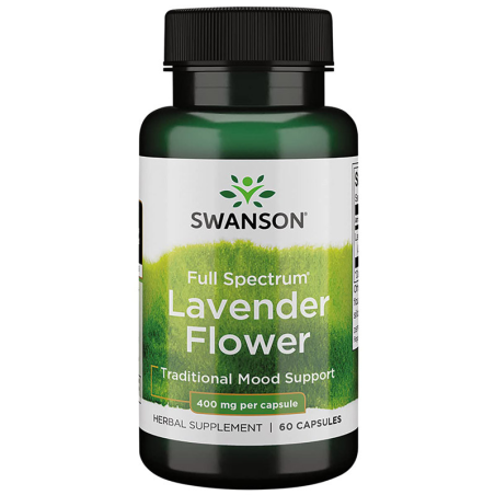 Swanson Lawenda Full Spectrum 400mg 60kaps - na stres i sen