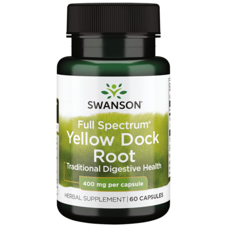 Swanson Yellow Dock Root 400mg 60kaps - Wsparcie Trawienia