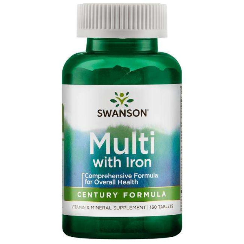 Swanson Century Formula Multi with Iron 130tab - Multiwitaminy z Żelazem