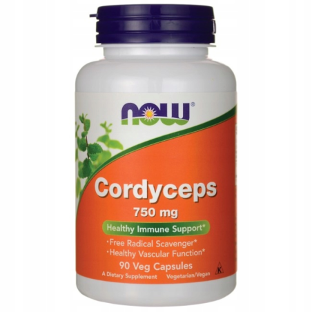 NOW Foods Cordyceps 750mg 90 kaps - Adaptogen na witalność i odporność