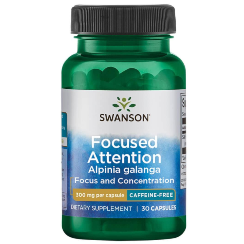 Swanson Focused Attention Galgant 300mg 30kaps - Energia i Koncentracja