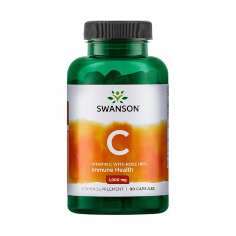 Swanson Witamina C 1000mg z Dziką Różą - 90 kaps. | Odporność i Energia
