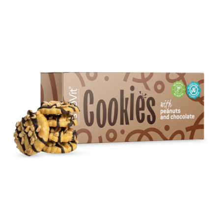 OstroVit Cookies Peanuts & Chocolate 125g - Dietetyczne Ciastka Bez Cukru